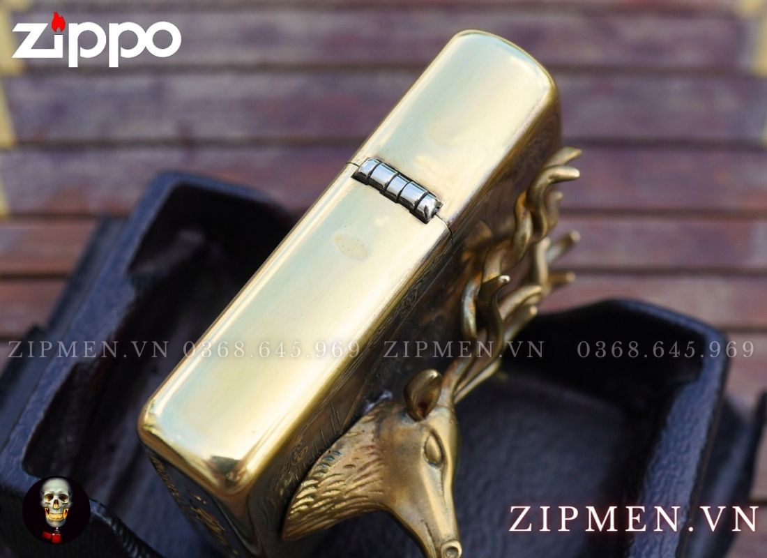 Zippo USA xuất Nhật cao cấp emblem đầu hươu