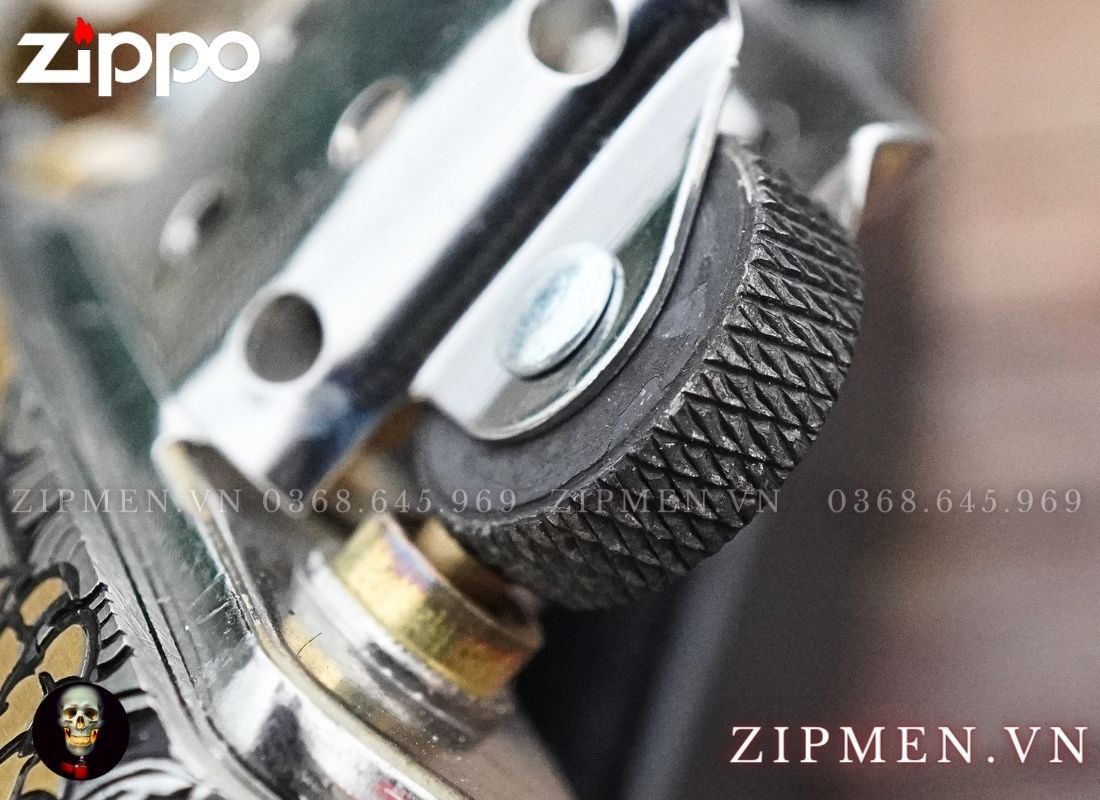 Bật lửa zippo xuất Nhật Bản bọc thép trắng hình rồng limited
