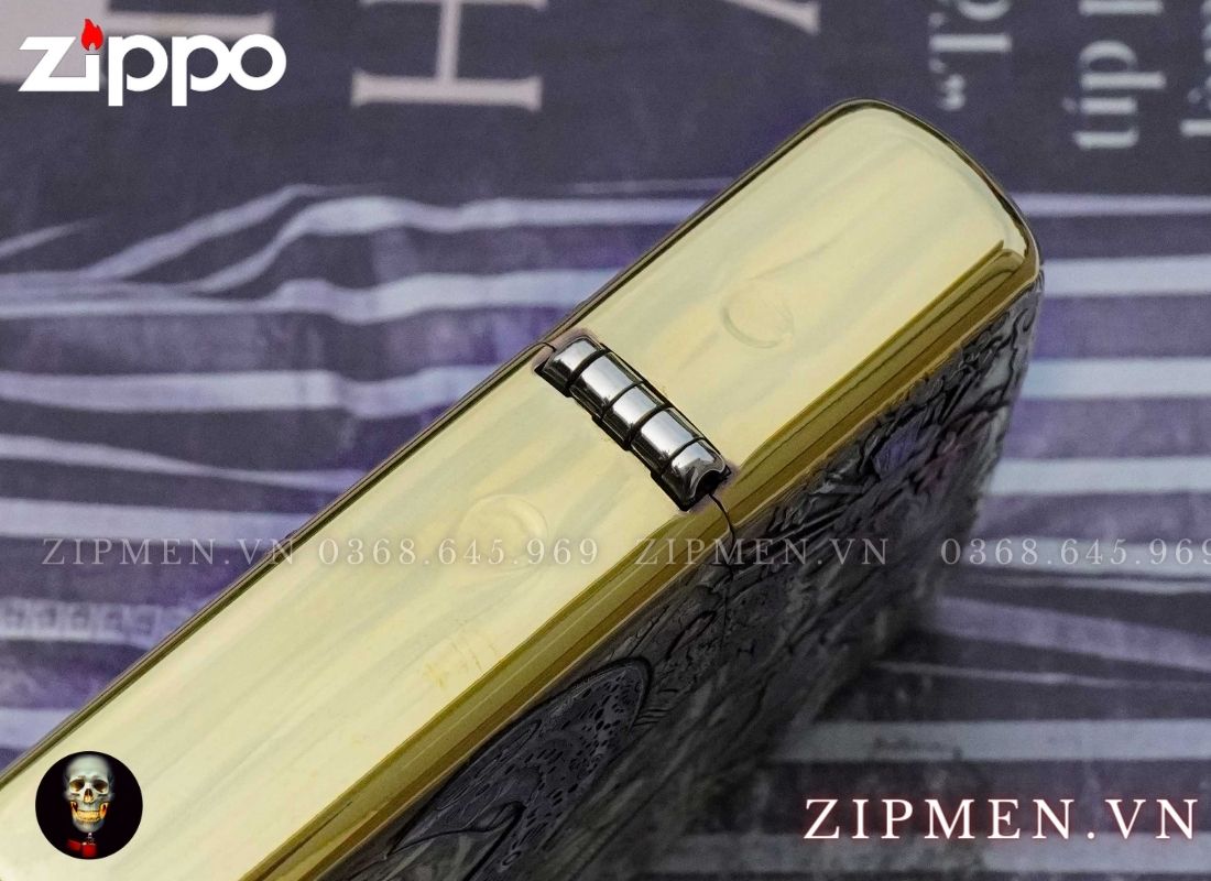 Bật lửa Zippo armor xuất Nhật Bản khắc nổi 3D hình cô gái và con rắn