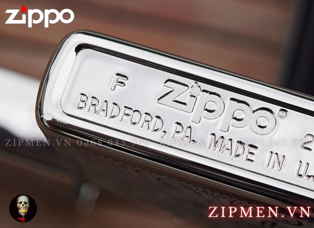 Bật lửa zippo hoa ven Ý Venetian trắng Z352