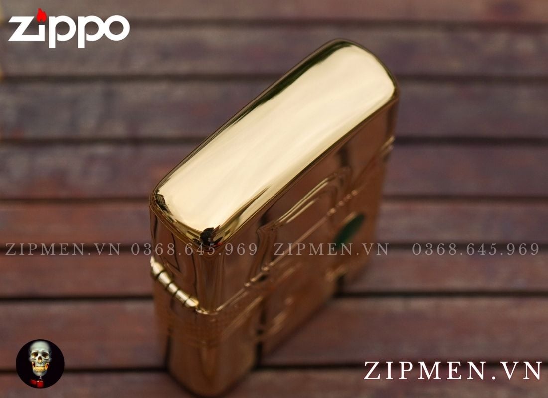 Hộp quẹt zippo mạ vàng 24K 49108 Fleu De Lis