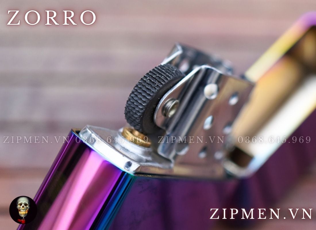 Bật lửa zorro brass màu ngũ sắc