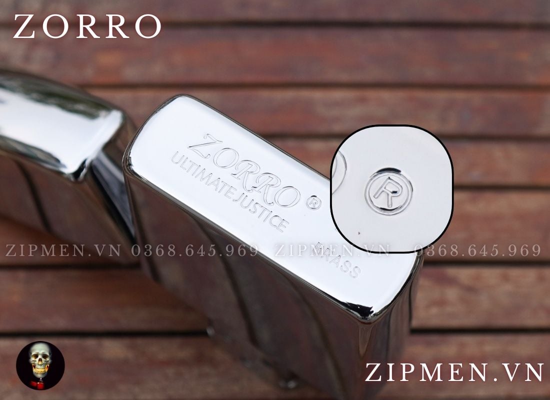 Bật lửa zorro 555 trắng bóng giá rẻ