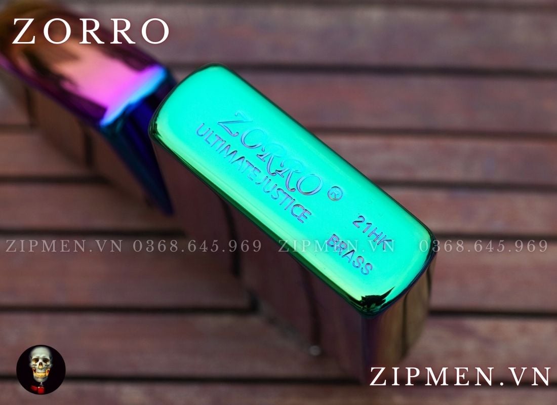 Bật lửa zorro brass màu ngũ sắc