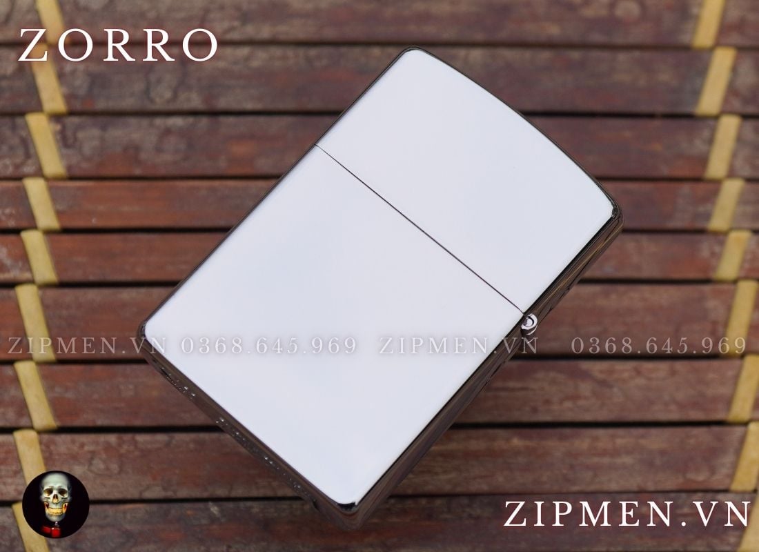 Bật lửa zorro brass đồng khối mạ chrome trắng bóng siêu bền giá rẻ