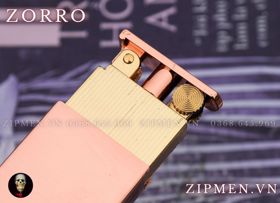 Bật lửa zorro độc lạ đồng đỏ nguyên chất