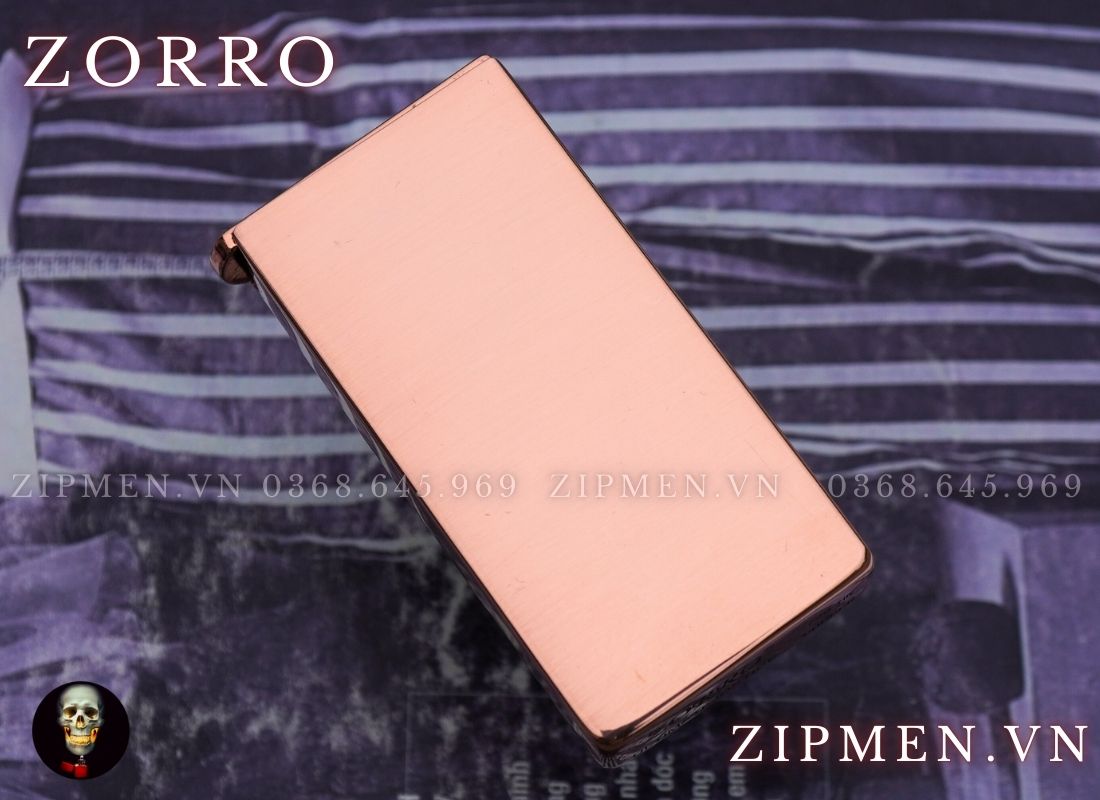 Bật lửa zorro độc lạ đồng đỏ nguyên chất