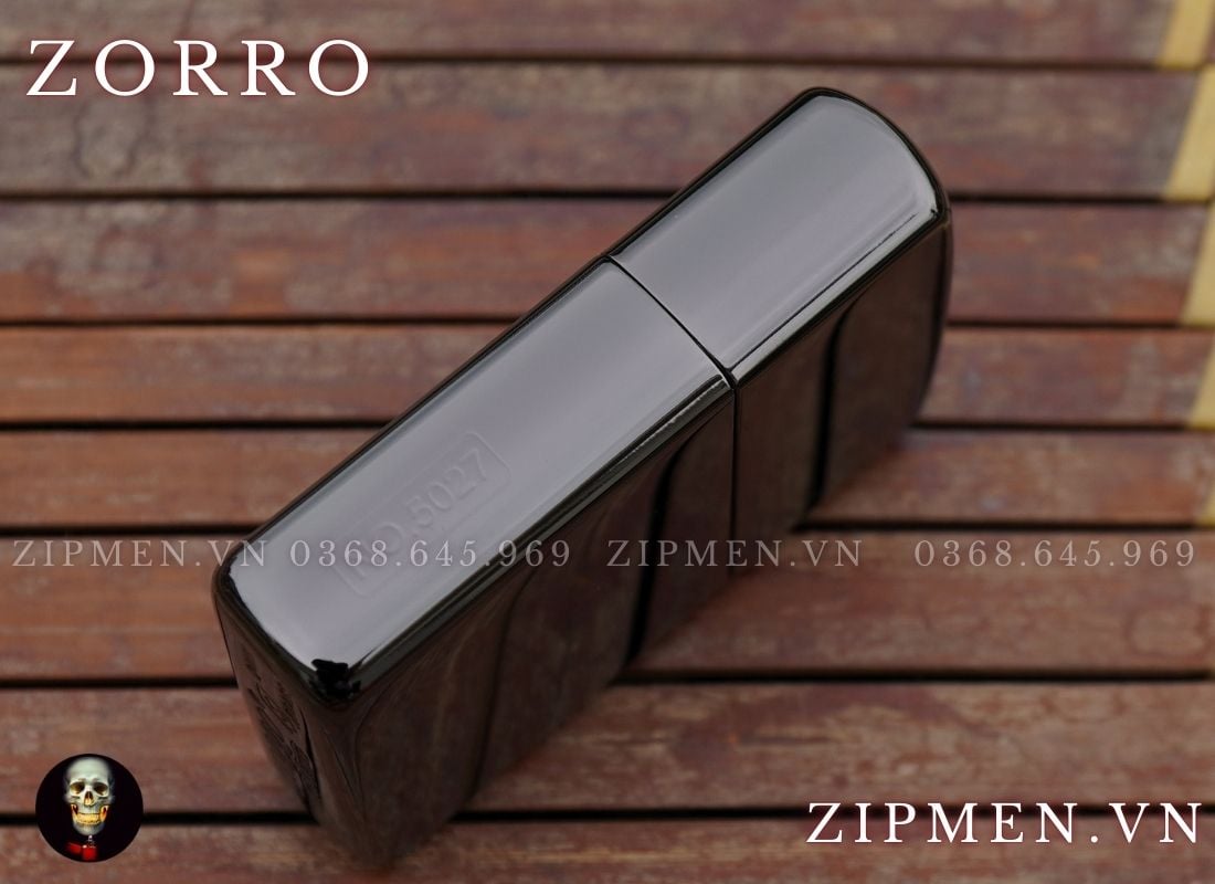 Hộp quẹt zorro ebony đen bóng supper brass titanium black