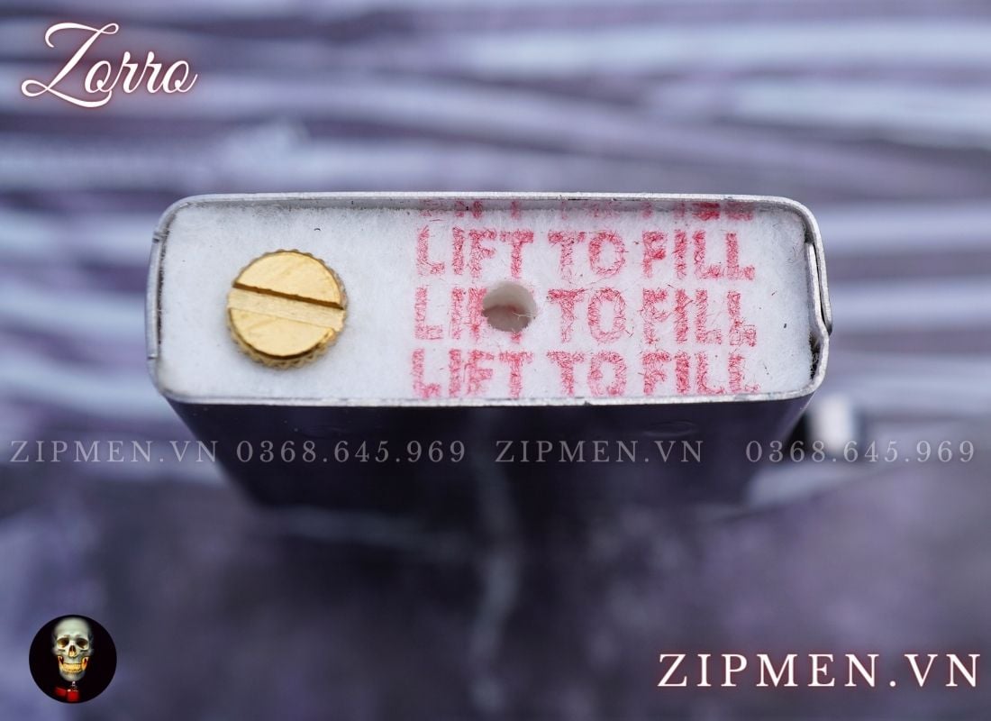 bật lửa zorro hai mộc đáy khảm than