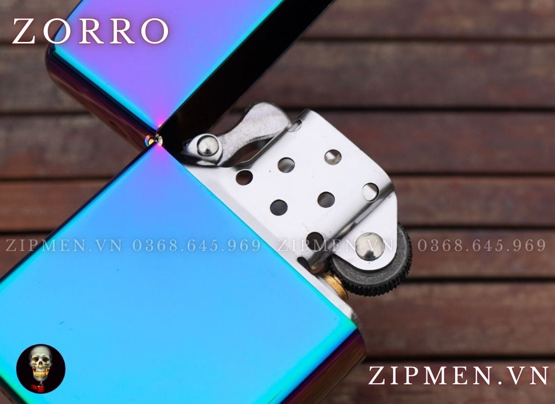 Bật lửa zorro brass màu ngũ sắc