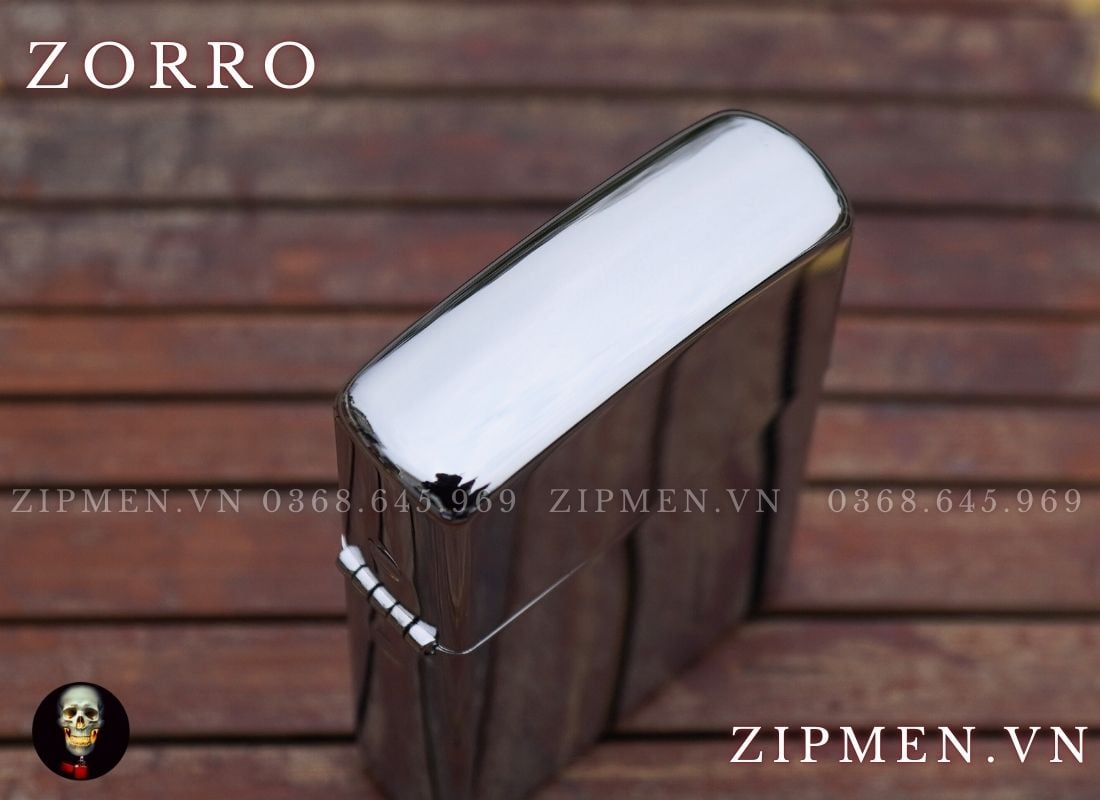 Bật lửa zorro brass đồng khối mạ chrome trắng bóng siêu bền giá rẻ