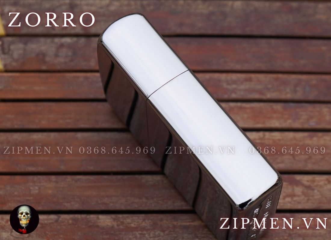 Bật lửa zorro brass đồng khối mạ chrome trắng bóng siêu bền giá rẻ