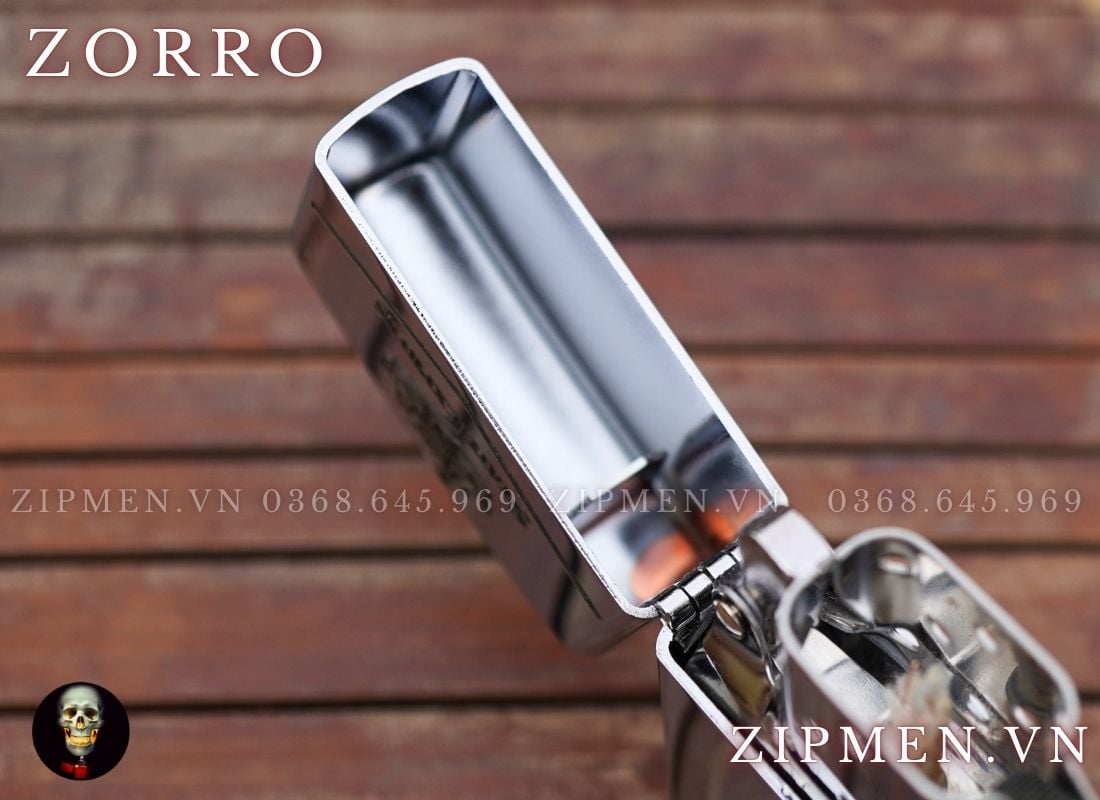 Bật lửa zorro 555 trắng bóng giá rẻ