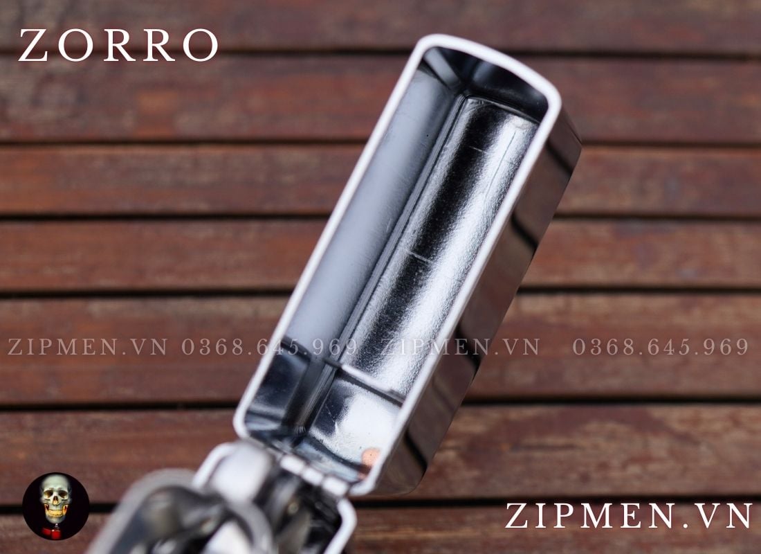 Bật lửa zorro brass đồng khối mạ chrome trắng bóng siêu bền giá rẻ