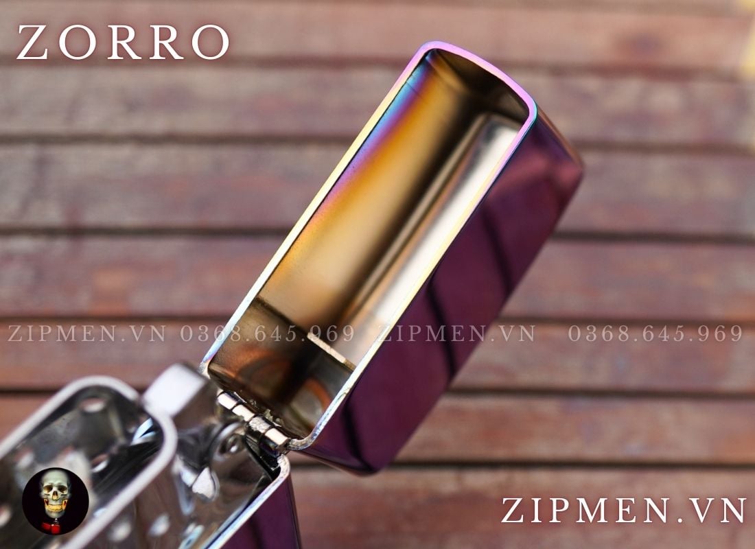 Bật lửa zorro brass màu ngũ sắc