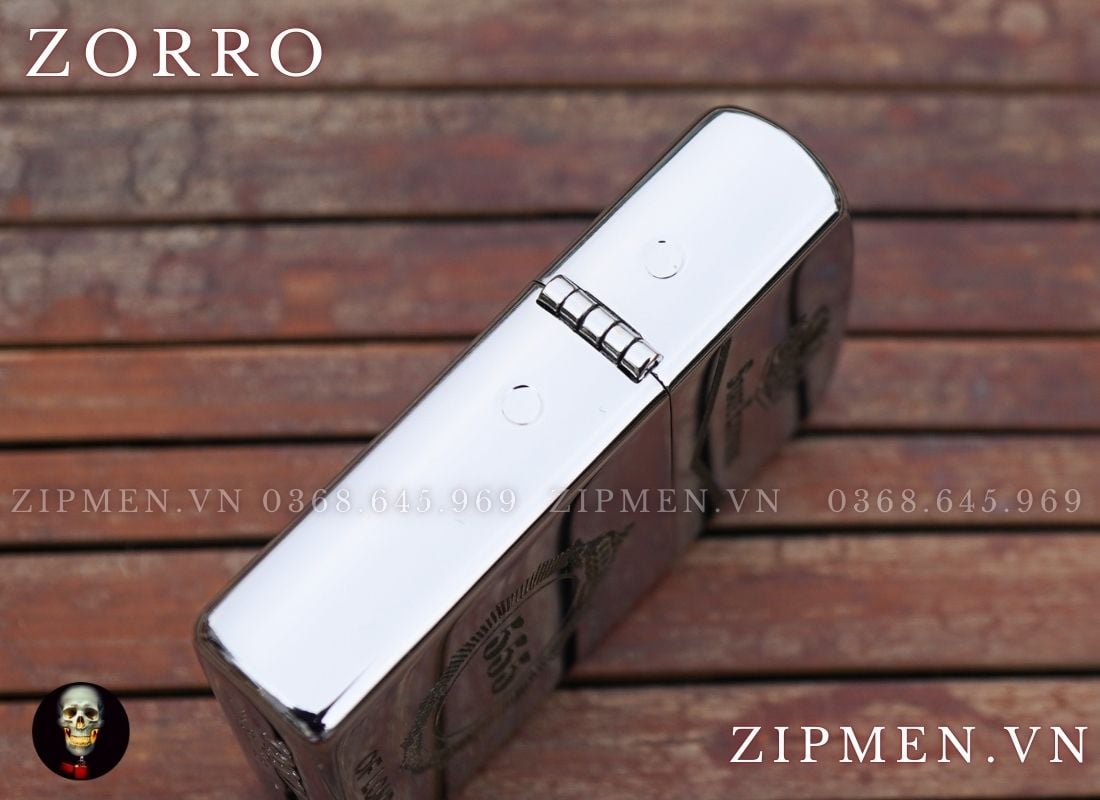 Bật lửa zorro 555 trắng bóng giá rẻ