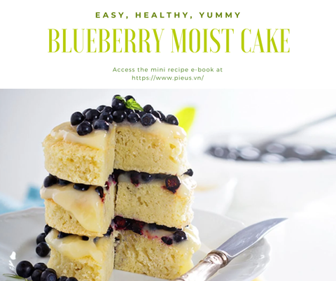 Bánh bông lan vani việt quất | Blueberry Moist Cake