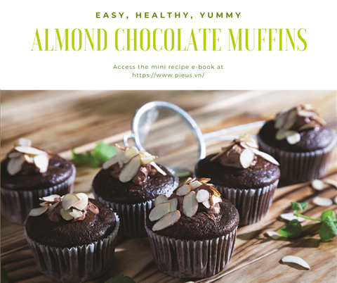Muffins Sô cô la Hạnh nhân | Almond Chocolate Muffins