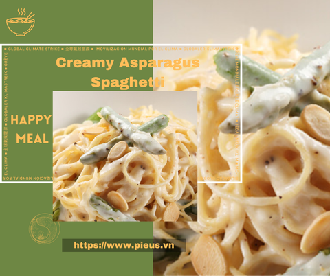 Mỳ Ý kem măng tây | Creamy Asparagus Spaghetti