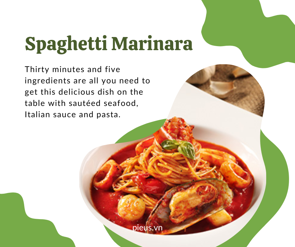 Mỳ Ý sốt Cà chua & Hải sản | Spaghetti Marinara