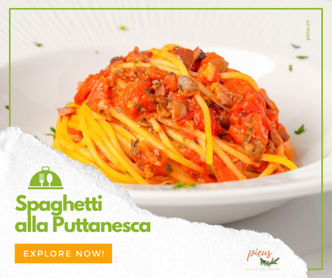 Mì ý sốt oliu và nụ bạch hoa | Spaghetti alla Puttanesca