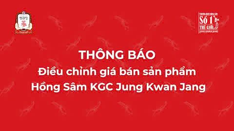 THÔNG BÁO ĐIỀU CHỈNH GIÁ SẢN PHẨM HỒNG SÂM KGC