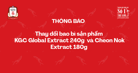 THÔNG BÁO THAY ĐỔI BAO BÌ SẢN PHẨM HỒNG SÂM KGC JUNG KWAN JANG