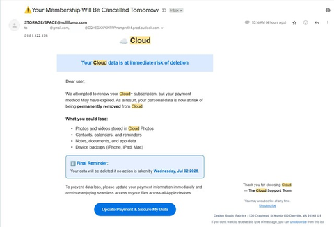 Nếu thấy email này trong hộp thư đến, hãy xóa nó ngay lập tức