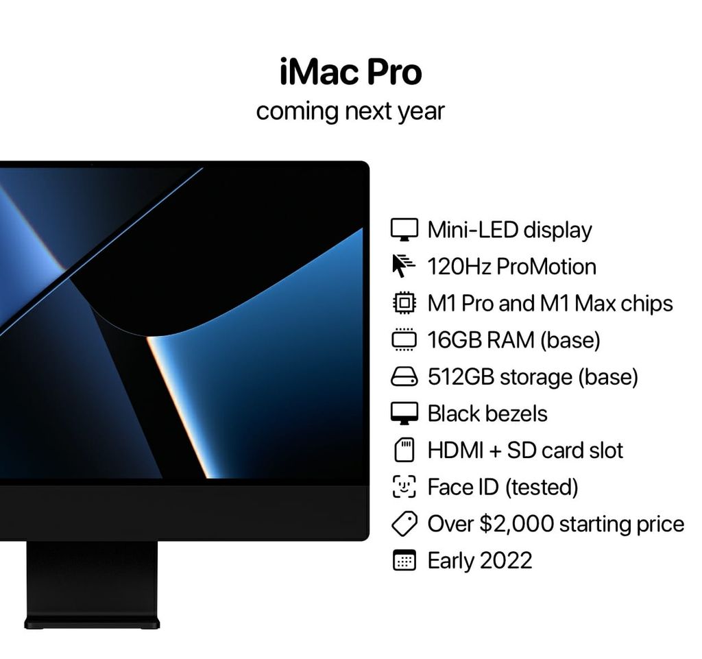 Tin đồn iMac 27 inch mới: sẽ được gọi là iMac Pro, M1 Pro và M1 Max?