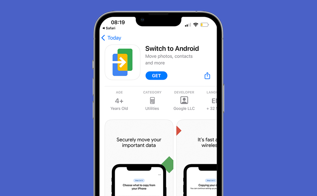 App chuyển dữ liệu Switch to Android đã có mặt trên App Store