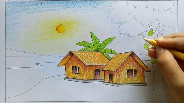 Cách vẽ tranh phong cảnh quê hương của học sinh cấp 2 – Pinky Shop