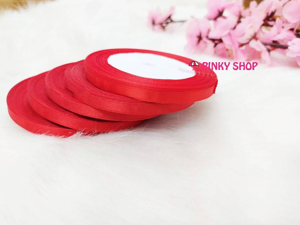 Ruy băng lụa trơn 0.5cm màu đỏ 2 - Mã RB05LĐ2