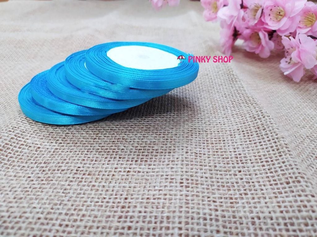 Ruy băng lụa trơn 0.5cm màu xanh dương nhạt 2 - Mã RB05LXN2