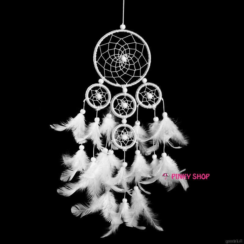 Dreamcatcher tự làm, Dreamcatcher treo tường, Dream catcher hiện đại Pinky Shop Quà tặng độc đáo decor trang trí nhà màu trắng sang trọng mã DRD20