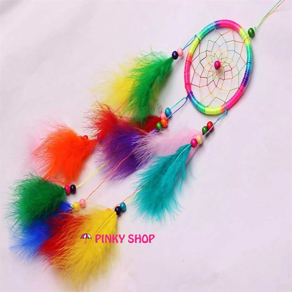 Dreamcatcher treo tường, Dreamcatcher handmade, dream catcher handmade Cầu vồng hy vọng decor trang trí phòng Pinky Shop mã DRD33 [Hàng mới 100%, Cam kết hàng y hình]