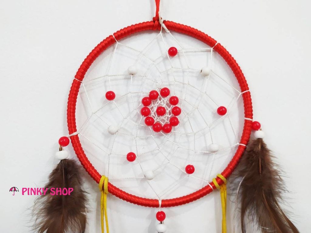 Dreamcatcher handmade màu đỏ nâu sang trọng - Mã DRĐN1