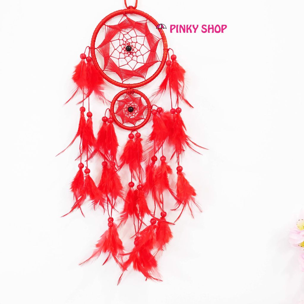 Dreamcatcher handmade màu đỏ xinh trang tri - Mã DRĐT1