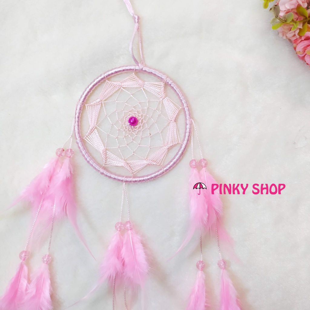 Dreamcatcher handamade màu hồng nhạt 2 - Mã DRHN2