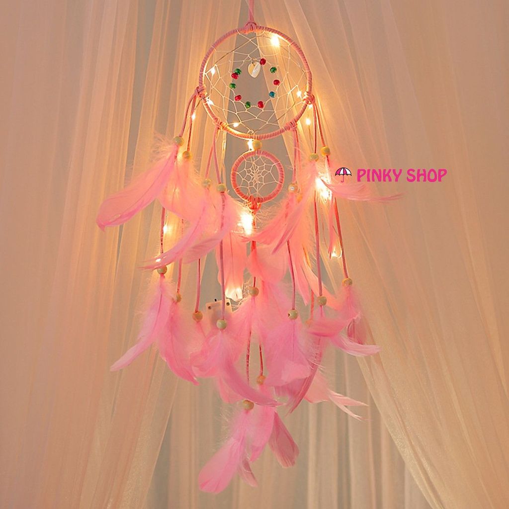 Dreamcatcher handmade màu hồng pastel trang trí tiệc xinh lung linh - Mã DRHP1