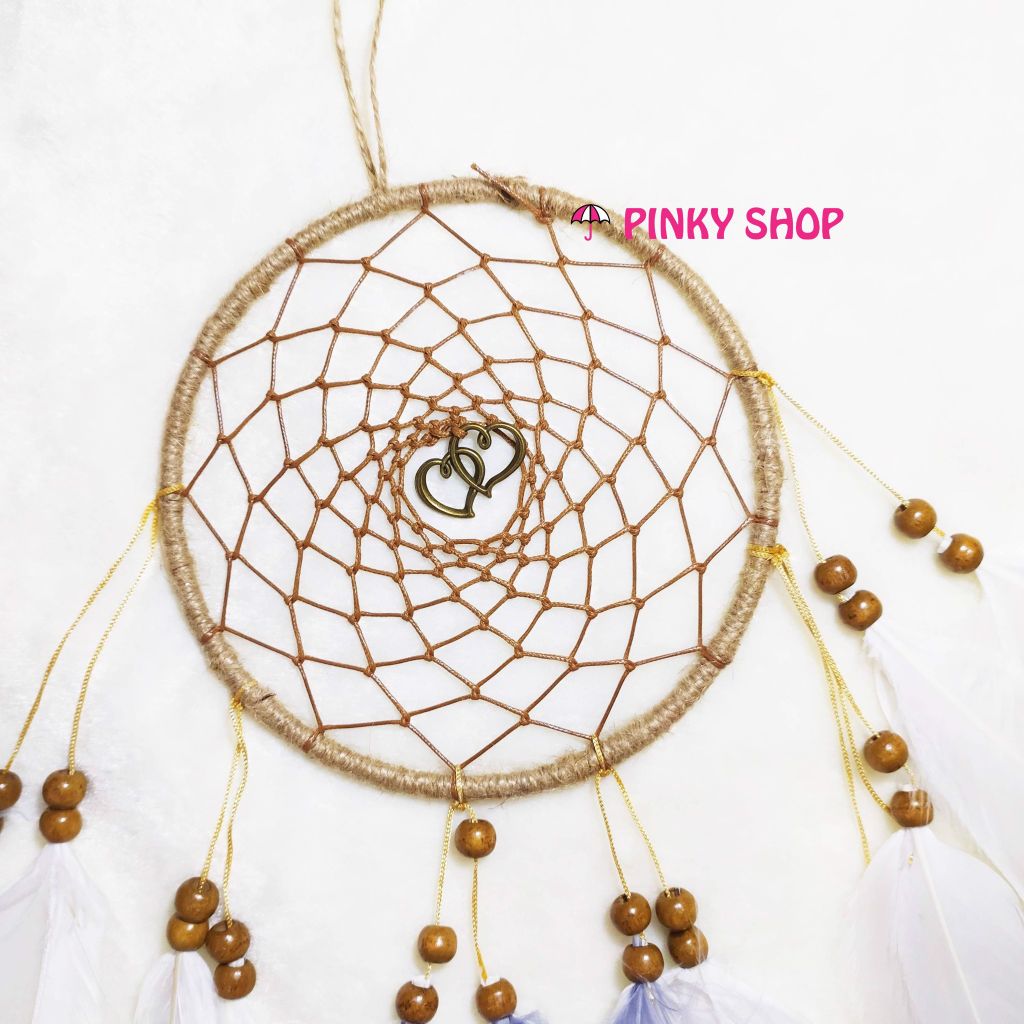 Dreamcatcher handmade màu nâu Vintage trang trí nhà cửa 1 - Mã DRNV1