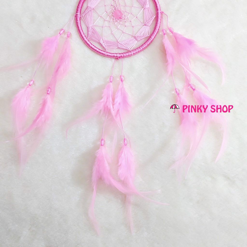 Dreamcatcher handmade màu hồng nhạt 3 - Mã DRHN3