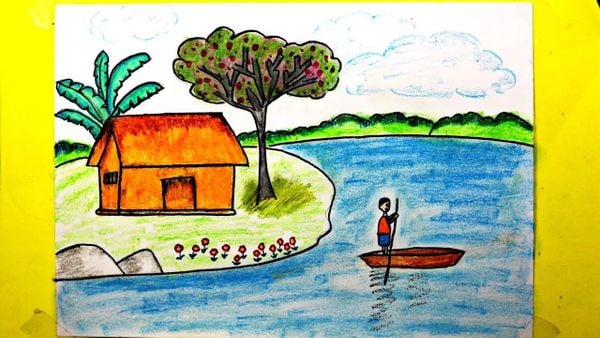 Cách vẽ tranh phong cảnh quê hương của học sinh cấp 2 - Pinky Shop