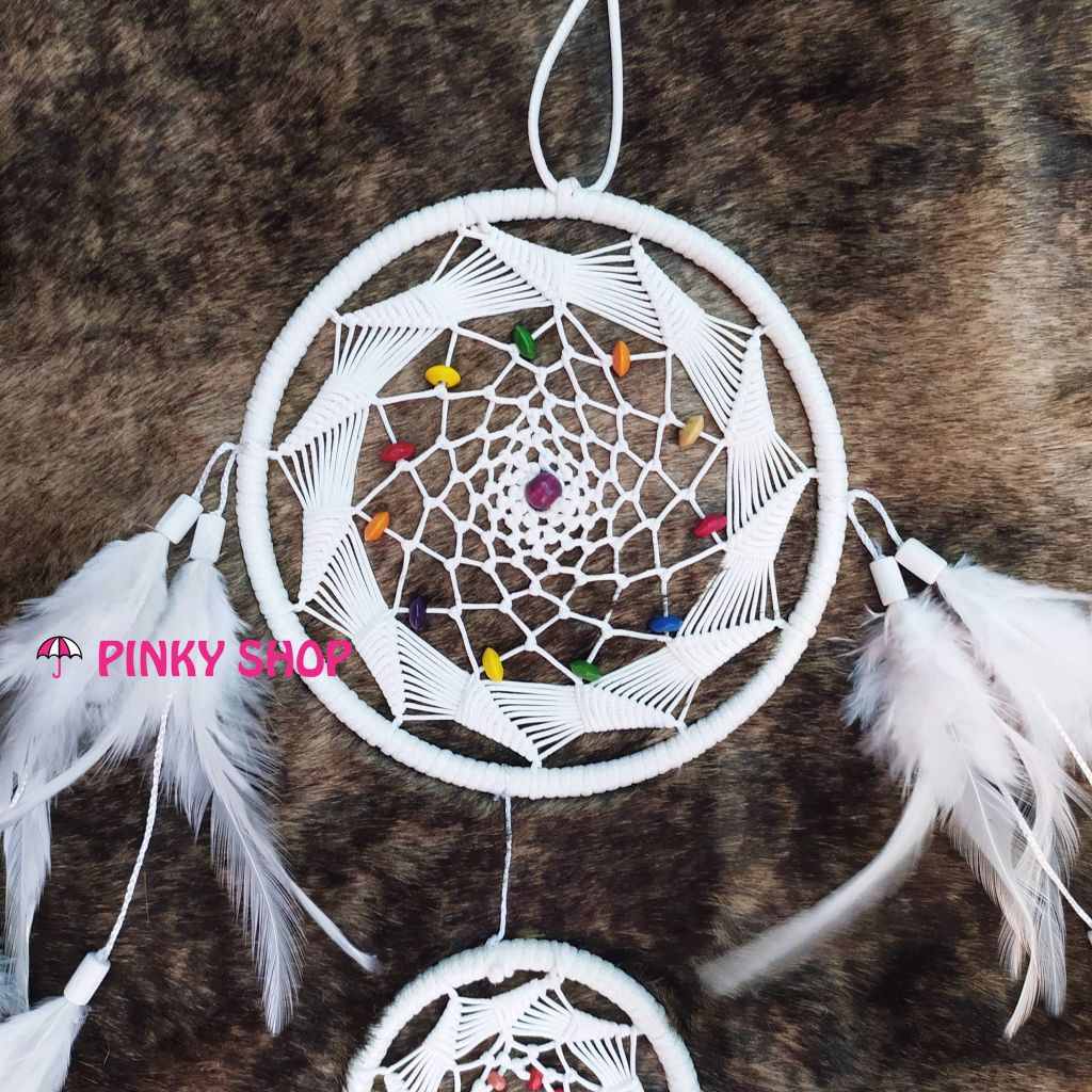 Dreamcatcher handmade màu trắng thanh lịch trang trí nhà sang trọng - Mã DRTT2