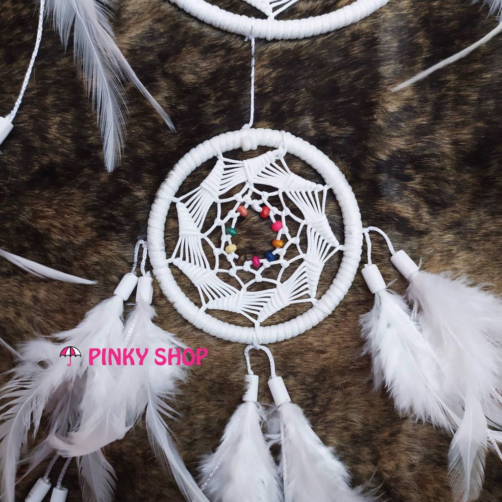 Dreamcatcher handmade màu trắng thanh lịch trang trí nhà sang trọng - Mã DRTT2