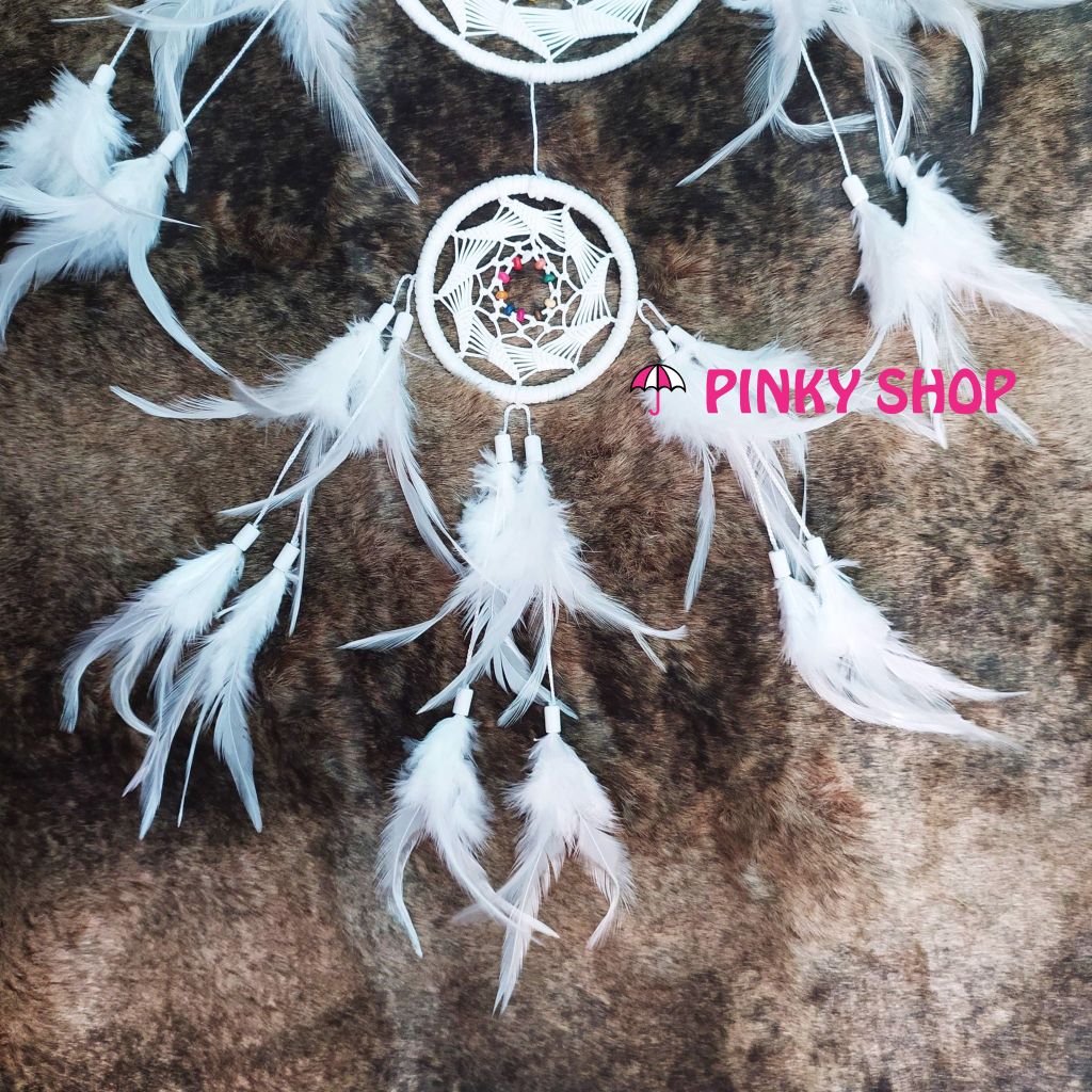 Dreamcatcher handmade màu trắng thanh lịch trang trí nhà sang trọng - Mã DRTT2