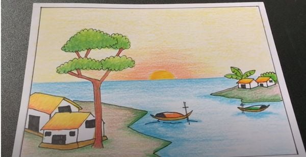 Cách Vẽ Tranh Phong Cảnh Quê Hương Của Học Sinh Cấp 2 – Pinky Shop