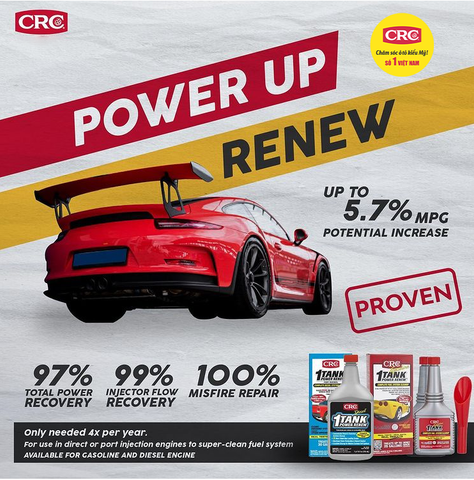 Phục hồi động cơ ô tô của bạn chỉ với 1 bình CRC 1 Tank Power Renew.