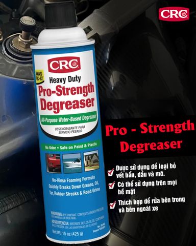 CRC Pro-Strength Degreaser - bình xịt bọt diệt vết bẩn đa năng.