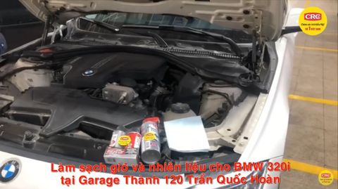 Làm sạch gió và nhiên liệu cho BMW 320i sử dụng sản phẩm CRC Mỹ tại Garage Thành 120 Trần Quốc Hoàn
