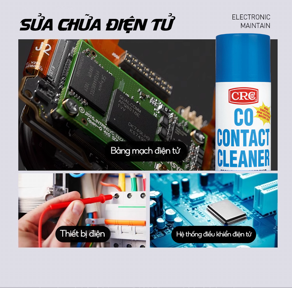 Giải Pháp Làm Sạch Và Bảo Vệ Thiết Bị Điện Tử Tối Ưu Với CRC Co Contact Cleaner